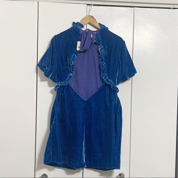 Free People Gum Drop Mini Dress In Deep River Size M - Picture 5 of 6